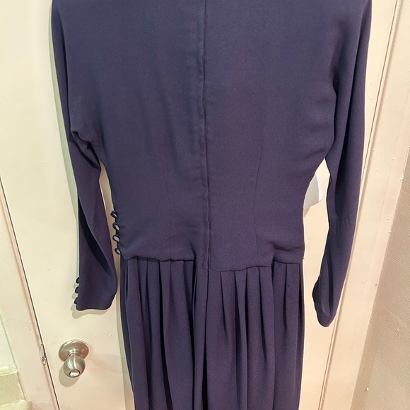 VINTAGE NAVY BLUE OVER THE KNEE DRESS - Picture 10 of 16